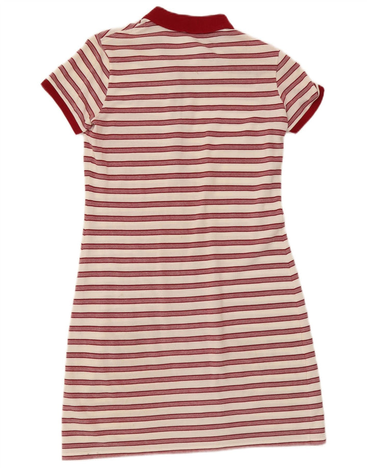 Lacoste Womens Polo Dress Size 38 Medium White Striped Cotton