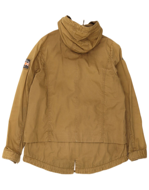 Giacca parka da donna con cappuccio Superdry UK 14 cotone kaki medio