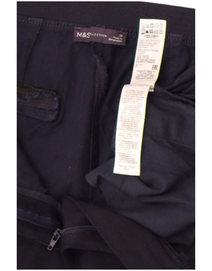 Marks & Spencer Womens Suit Trousers UK 12 Medium W30 L26 Navy Blue