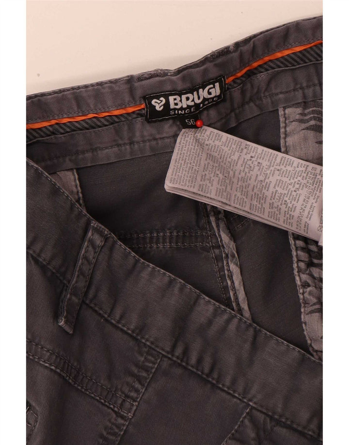 Brugi Mens Cargo Shorts IT 56 3XL W50 Grey Cotton