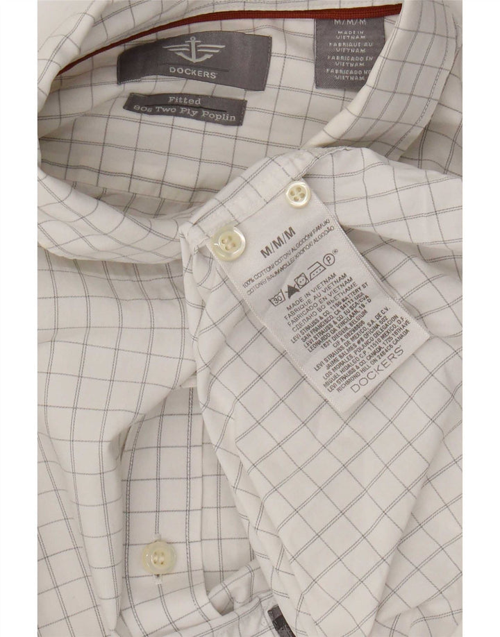 Dockers Herre Fitted Shirt Medium White Ternet Bomuld