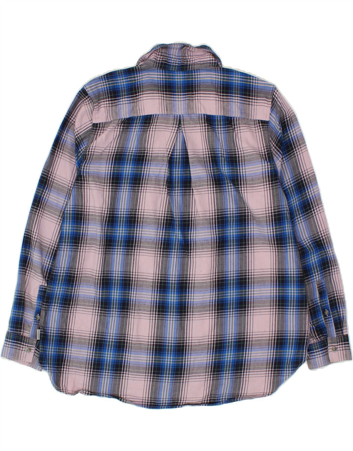 EDDIE BAUER Womens Classic Fit Shirt UK 18 XL Blue Check Polyester Vintage Eddie Bauer and Second-Hand Eddie Bauer from Messina Hembry 