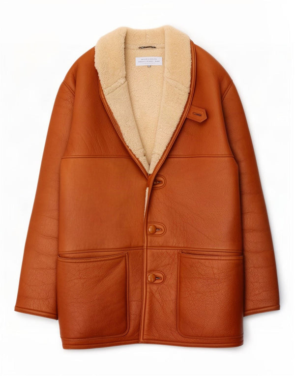 Lamatta Chaqueta de piel de oveja para hombre UK 40 Large Brown