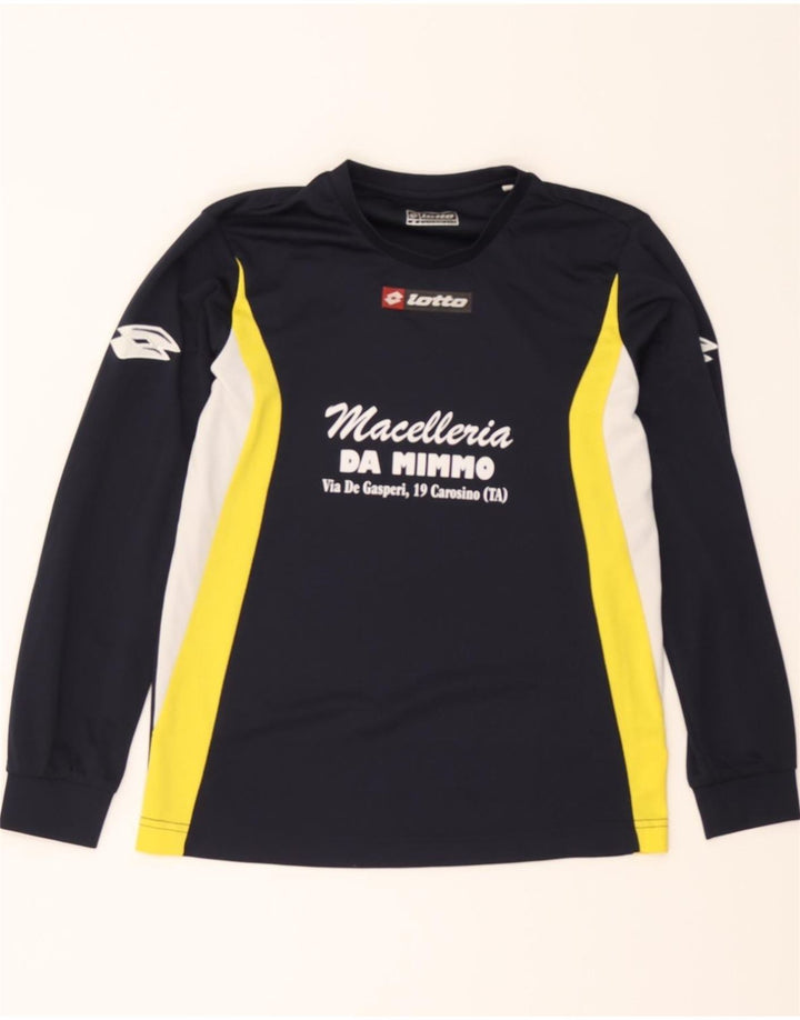 LOTTO Boys Graphic Top Long Sleeve 11-12 Years Medium Navy Blue Vintage Lotto and Second-Hand Lotto from Messina Hembry 