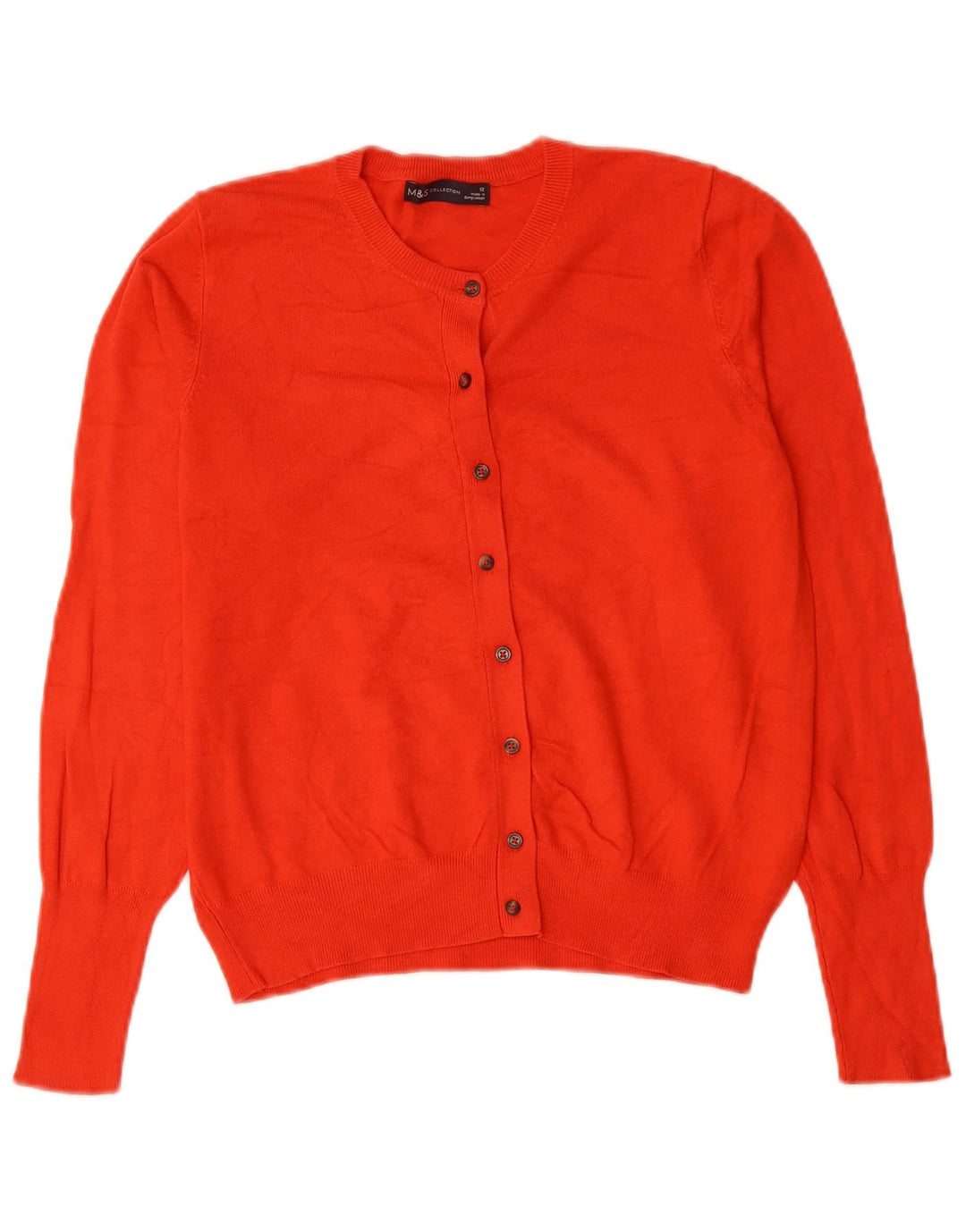 Marks & Spencer Womens Crop Cardigan Sweater UK 12 Medium Red
