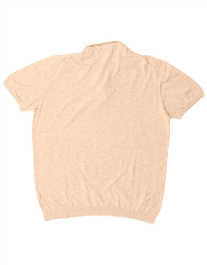 Massimo Dutti Herre Polo Shirt Stor Beige Bomuld
