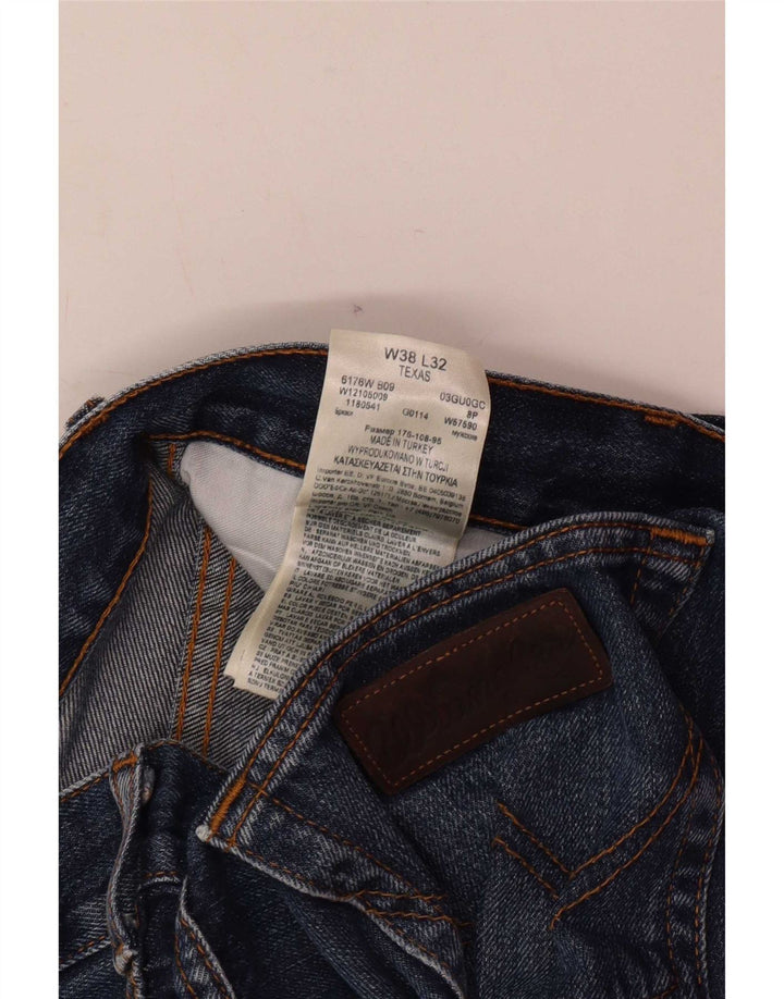 Wrangler Mens Texas Straight Jeans W38 L32 Blue Cotton