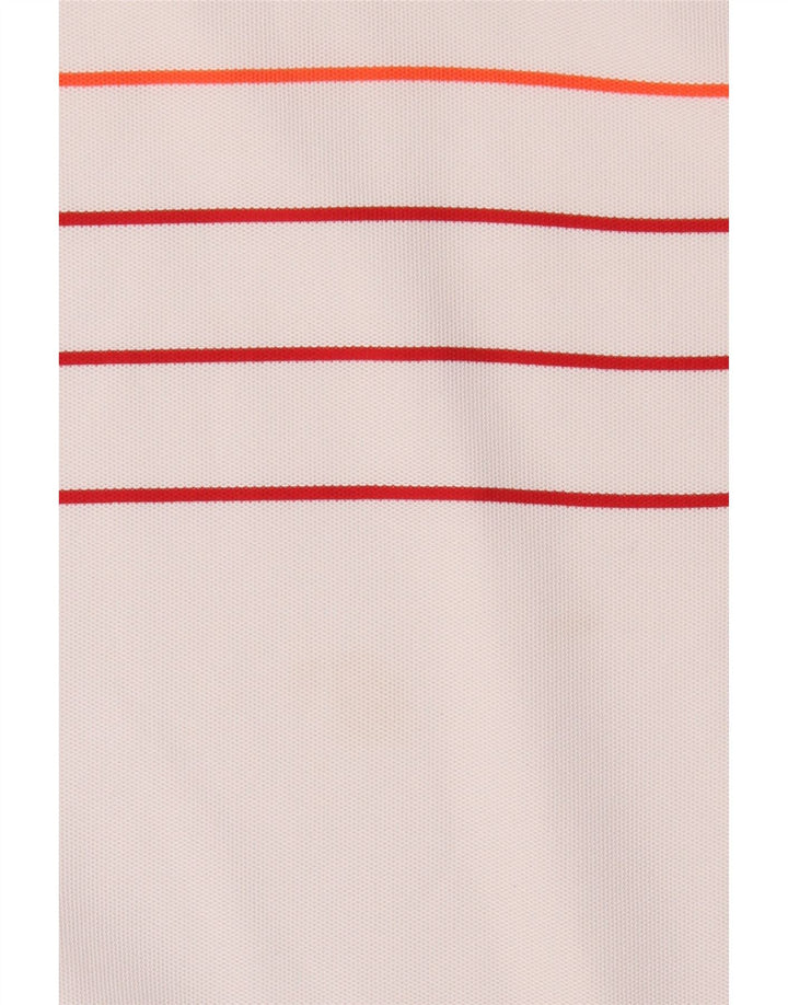 Calvin Klein Mens Polo Shirt Large White Colourblock Polyester