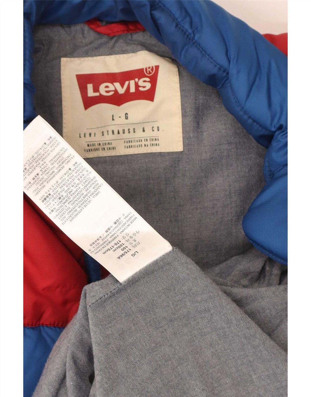 Levi's Mens Padded Gilet UK 40 Large Blue Colourblock Polyester