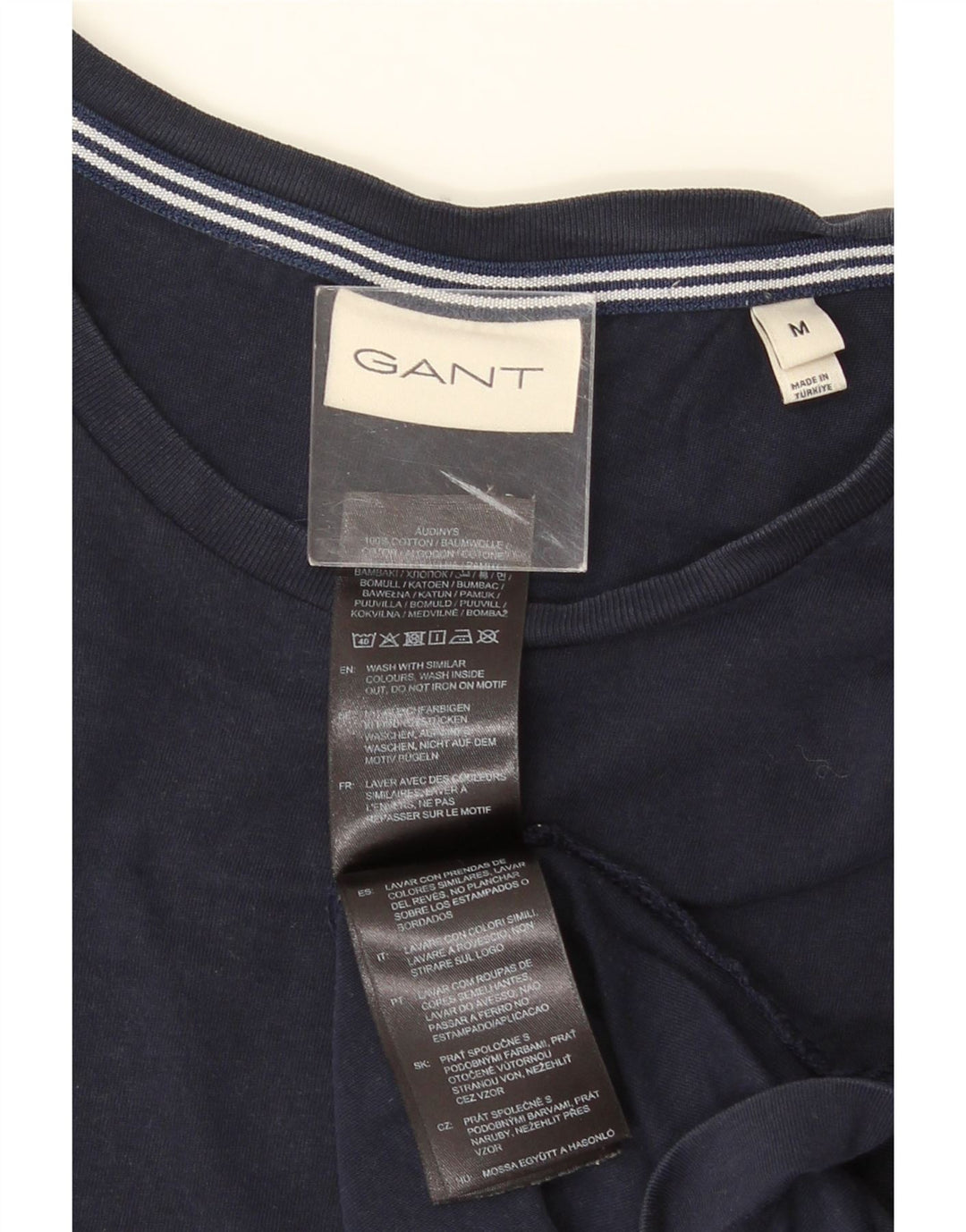 GANT Mens T-Shirt Top Medium Navy Blue Cotton