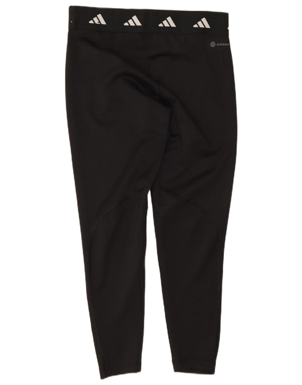 Adidas Womens Aeroready Graphic Leggings UK 16/18 Large Black Polyester