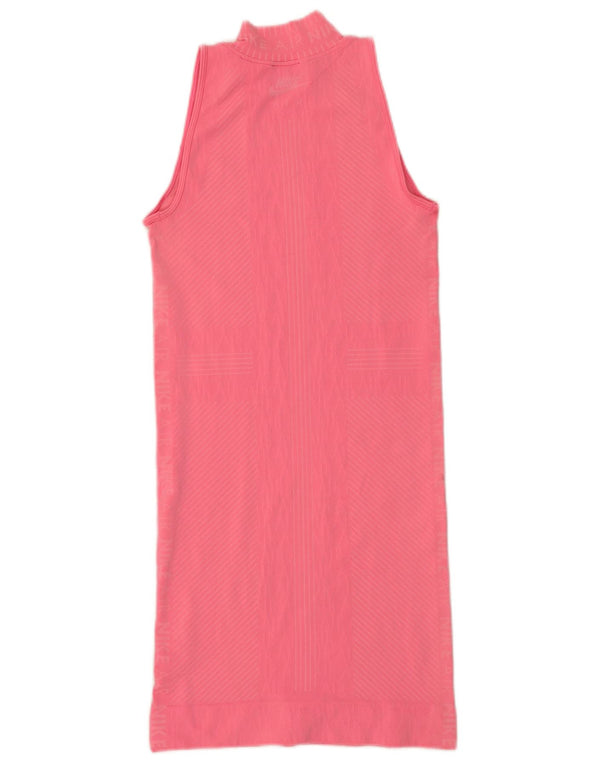 Nike Dame grafisk ærmeløs T-shirt kjole UK 8 Small Pink Polyester