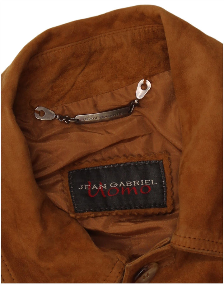 Jean Gabriel Mens Suede Jacket UK 40 Large Brown