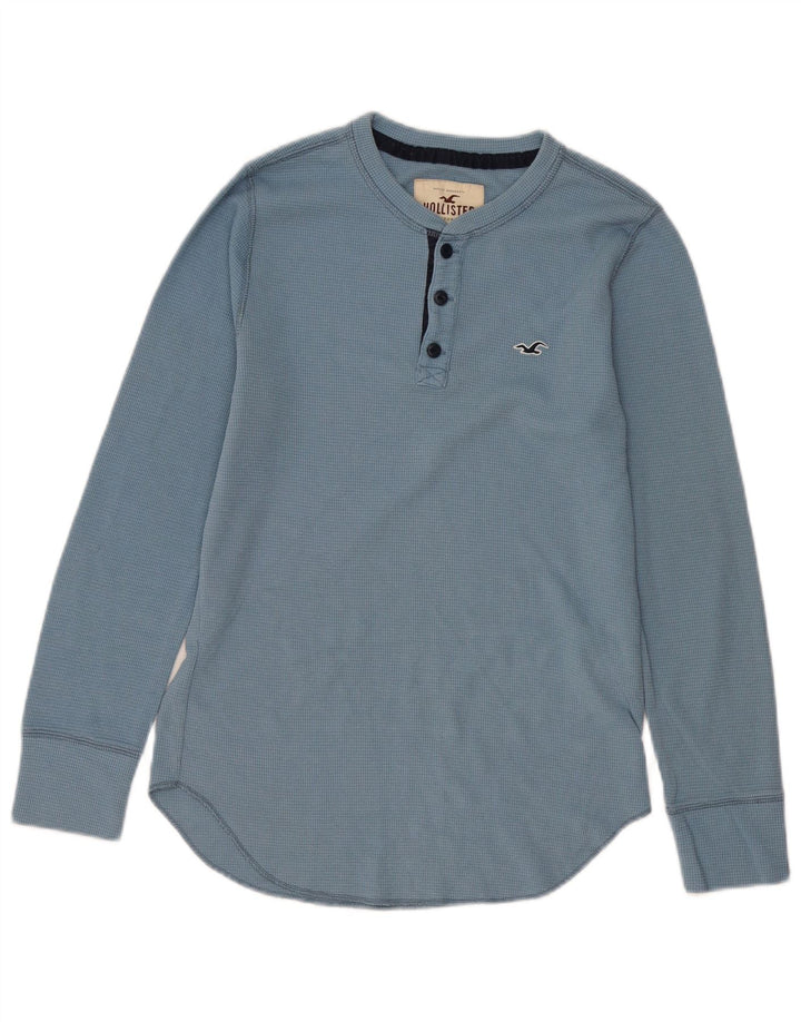 Hollister Mens Top Long Sleeve Small Blue Cotton