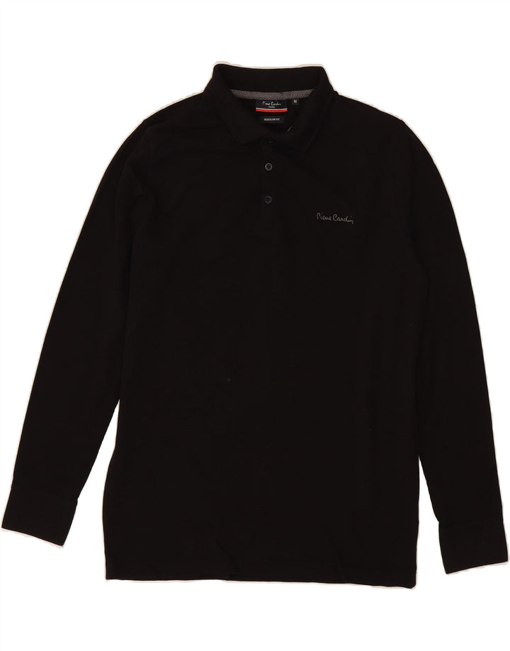 PIERRE CARDIN Mens Paris Regular Fit Long Sleeve Polo Shirt Medium Black Vintage Pierre Cardin and Second-Hand Pierre Cardin from Messina Hembry 