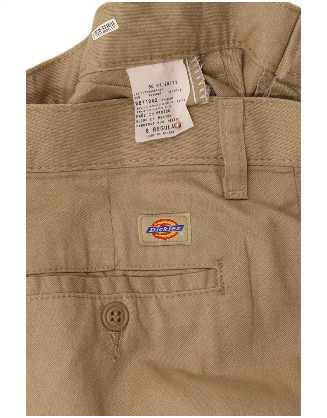 DICKIES Womens Pegged Chino Trousers US 8 Medium W30 L31 Beige Polyester