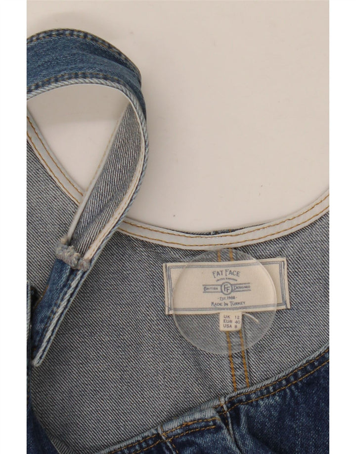 Fat Face Womens Denim Dungaree Dress UK 12 Medium Blue