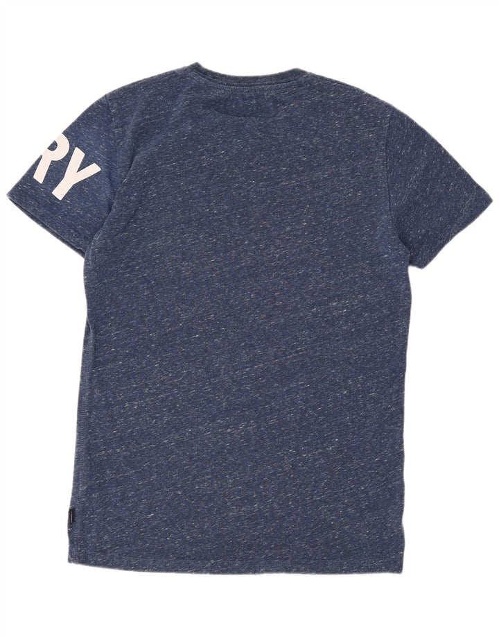 Superdry Homme T-Shirt Graphique Haut Petit Bleu Marine Moucheté Polyester