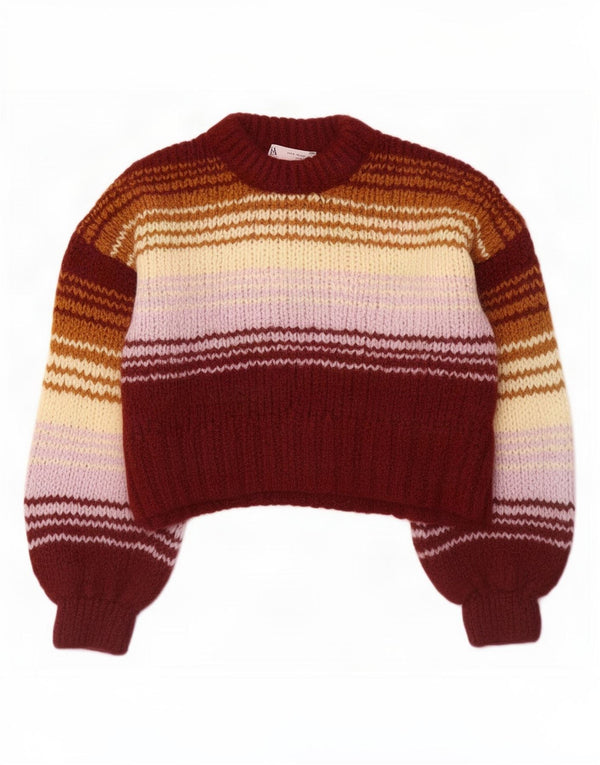 Maglione corto a collo alto da donna Zara UK 10 piccolo multicolore