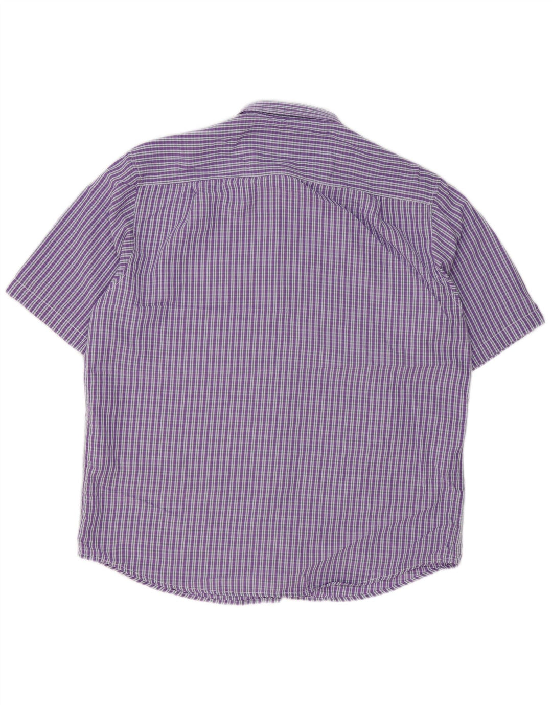 JAMES PRINGLE Camicia a maniche corte da uomo Grande poliestere a quadretti viola