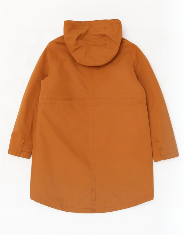 Seasalt Cornwall Womens Hooded Sherpa Raincoat UK 16 Large Brown Cotton