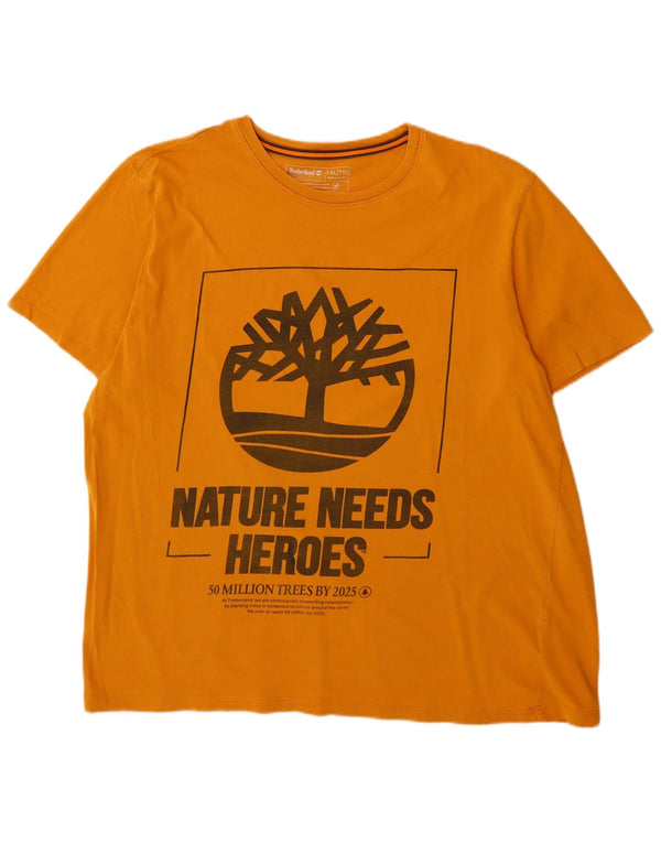 Timberland Mens Regular Fit Graphic T-Shirt Top 2XL Jaune Coton