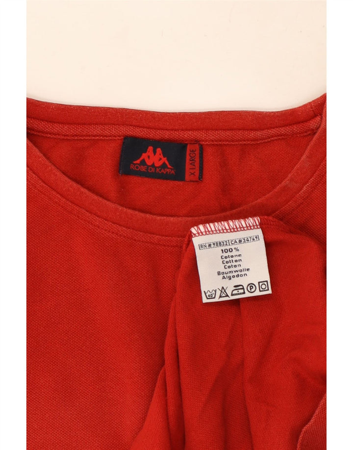 Kappa Herre T-Shirt Top XL Rød Bomuld