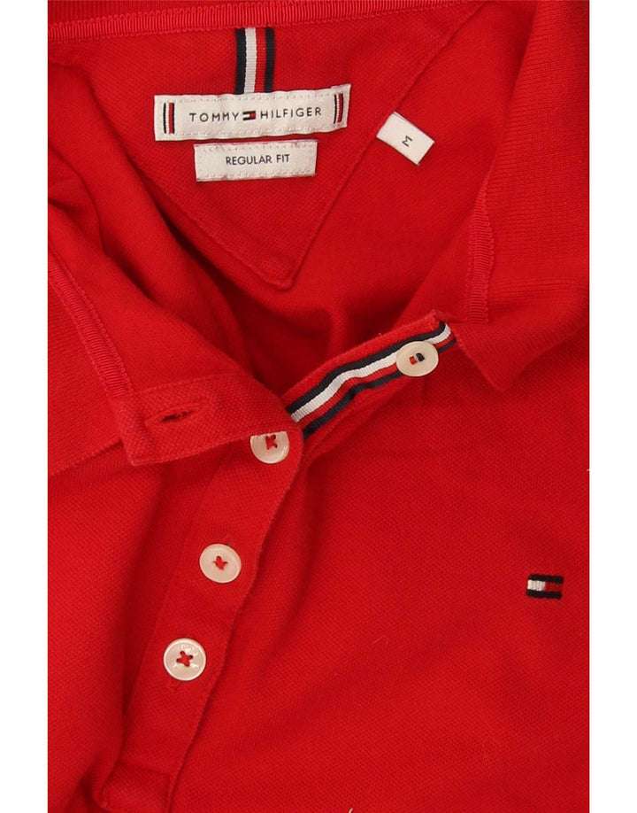 Tommy Hilfiger Womens Regular Fit Polo Shirt UK 12 Medium Red