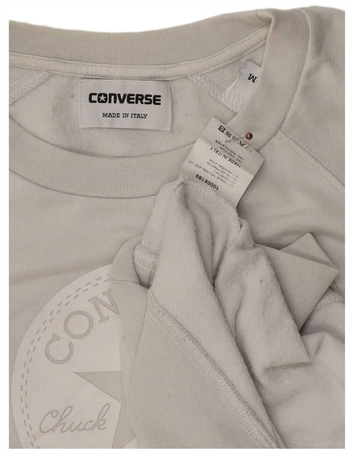 Converse Mens Chuck Taylor Graphic Sweatshirt Jumper Medium Grey Cotton