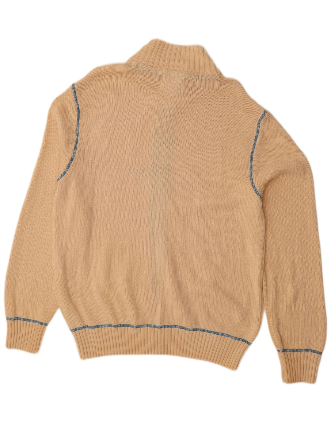 WOOLRICH Mens Graphic Cardigan Sweater XL Beige Cotton