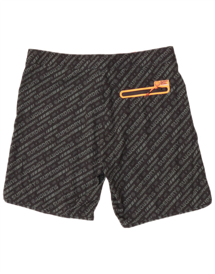 Pantaloncini da bagno regolari da uomo con grafica Superdry XL poliestere nero