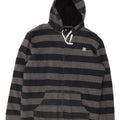 DC Pull à capuche zippé pour homme en coton rayé gris grand