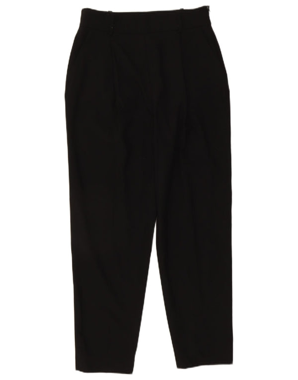 Calça feminina Zara cônica cortada pequena W26 L25 preta