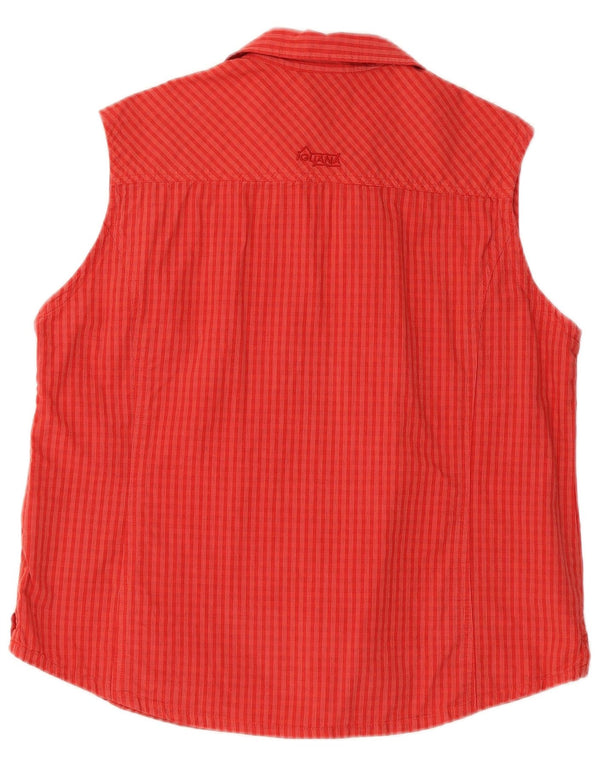 Camisa feminina sem mangas Iguana IT 44 algodão xadrez vermelho médio