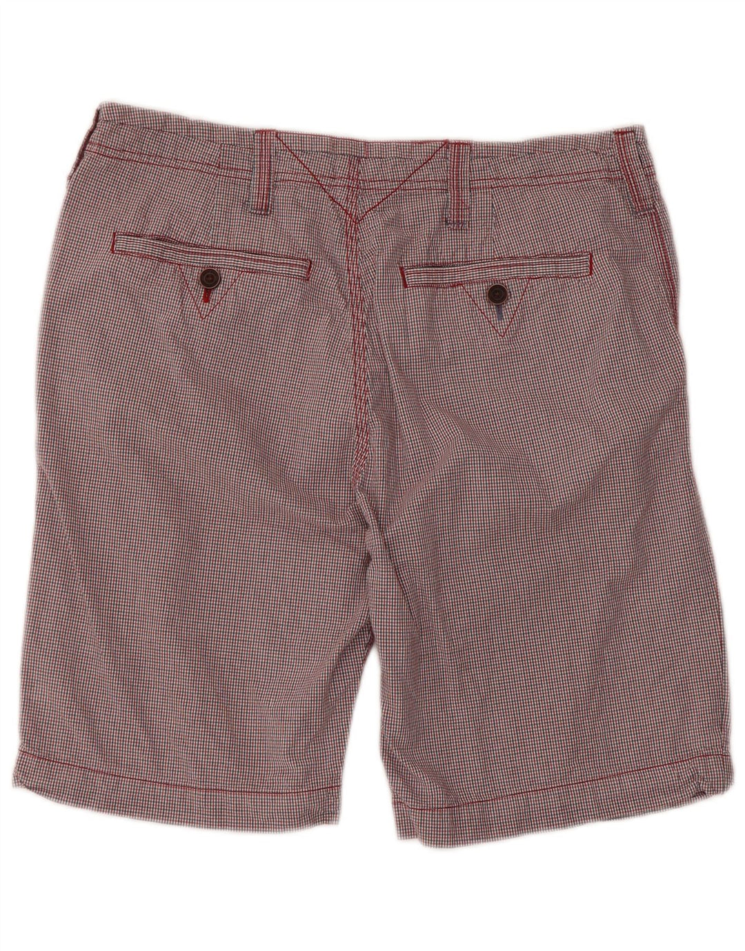 WHITE STUFF Pantaloncini chino da uomo W34 Large in cotone a quadretti rossi