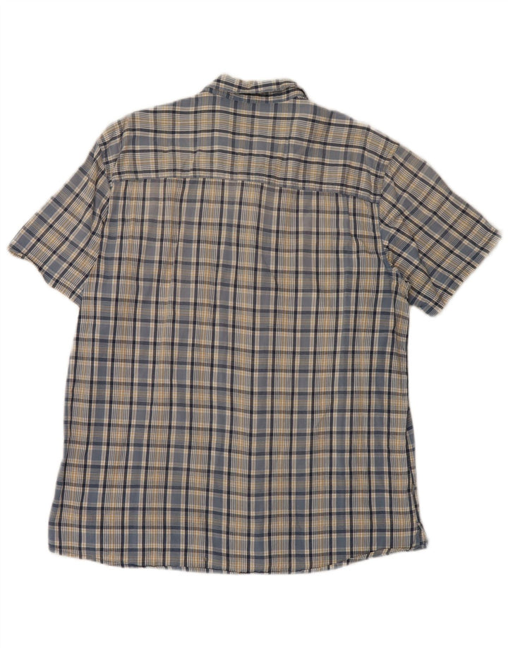 Camicia a maniche corte da uomo Mountain Warehouse XL in cotone a quadri blu
