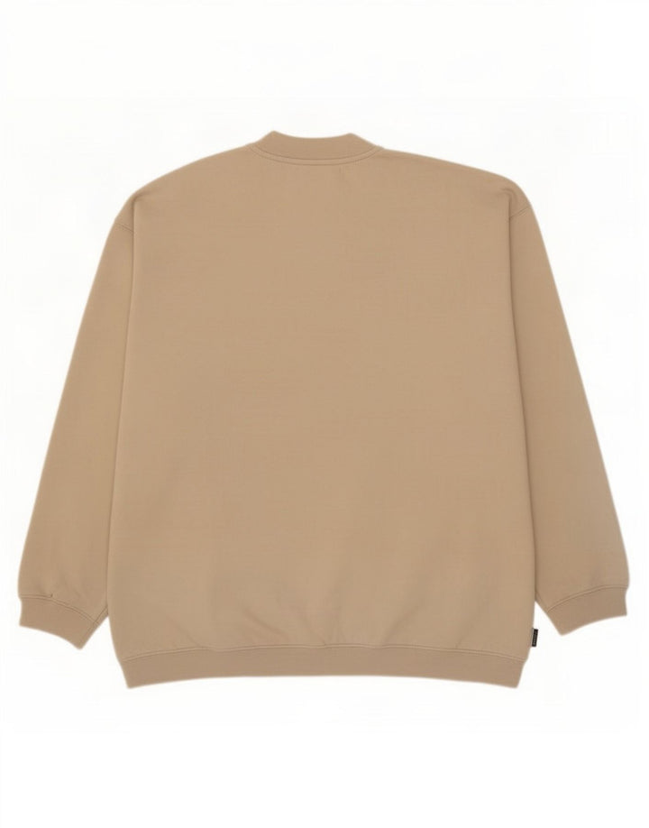 Reebok Mens Sweatshirt Jumper Large Beige Cotton