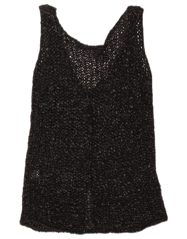 Codice Womens Sleeveless Crochet Cardigan Top UK 16 Large Grey Cotton
