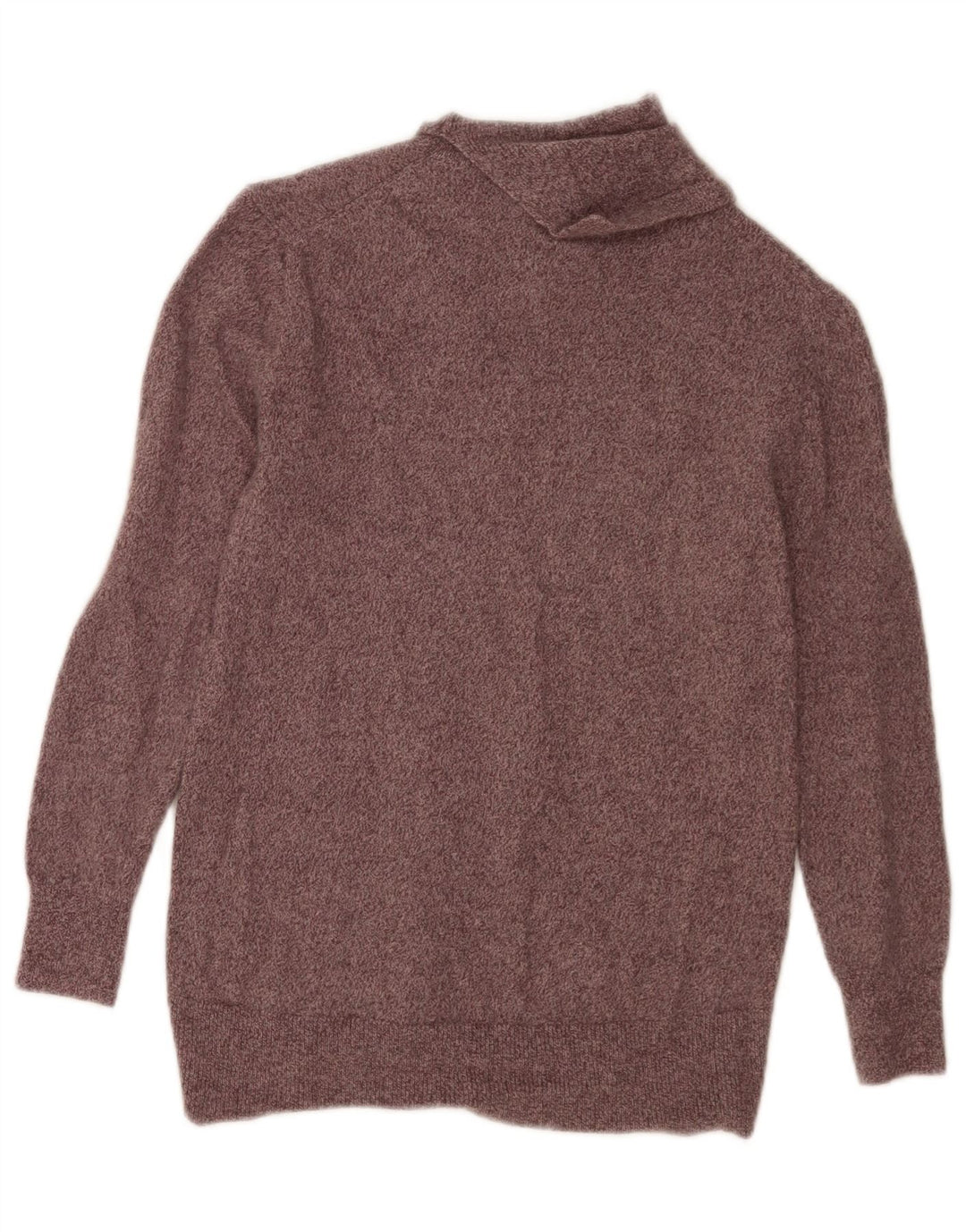 Massimo Dutti Womens Roll Neck Jumper Sweater UK 10 Small Brown Flecked