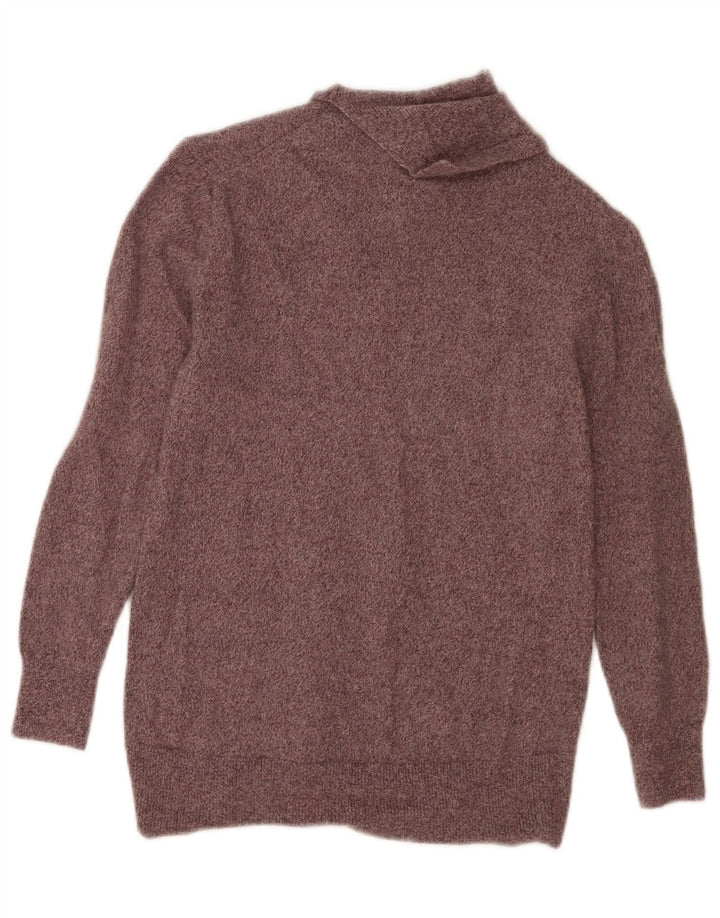 Massimo Dutti Womens Roll Neck Jumper Sweater UK 10 Small Brown Flecked