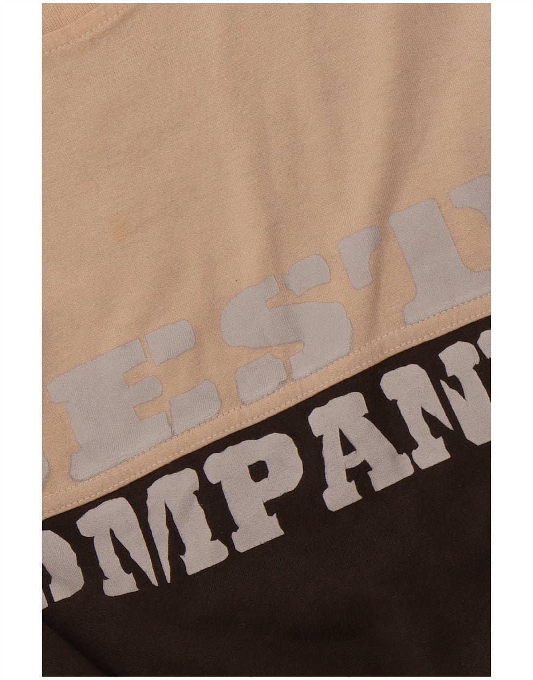 BEST COMPANY Mens Graphic Top Long Sleeve Medium Grey Colourblock Cotton
