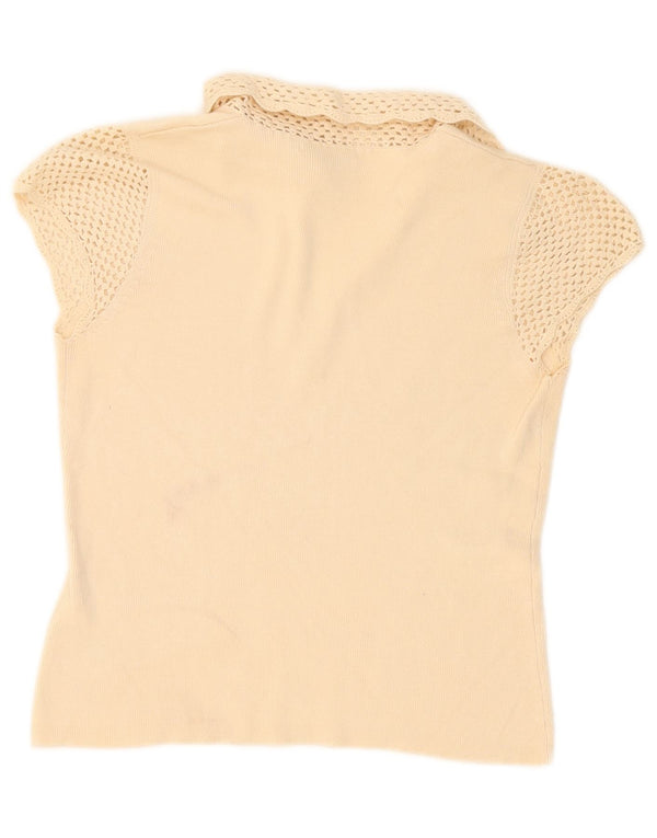 Marks & Spencer ženska polo majica UK 10 Mala bež pamuk