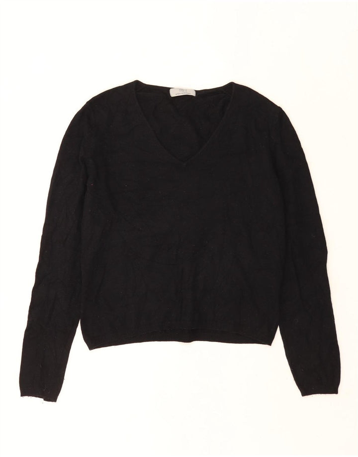 Marks & Spencer Womens Crop V-hals sweater UK 14 Medium Black