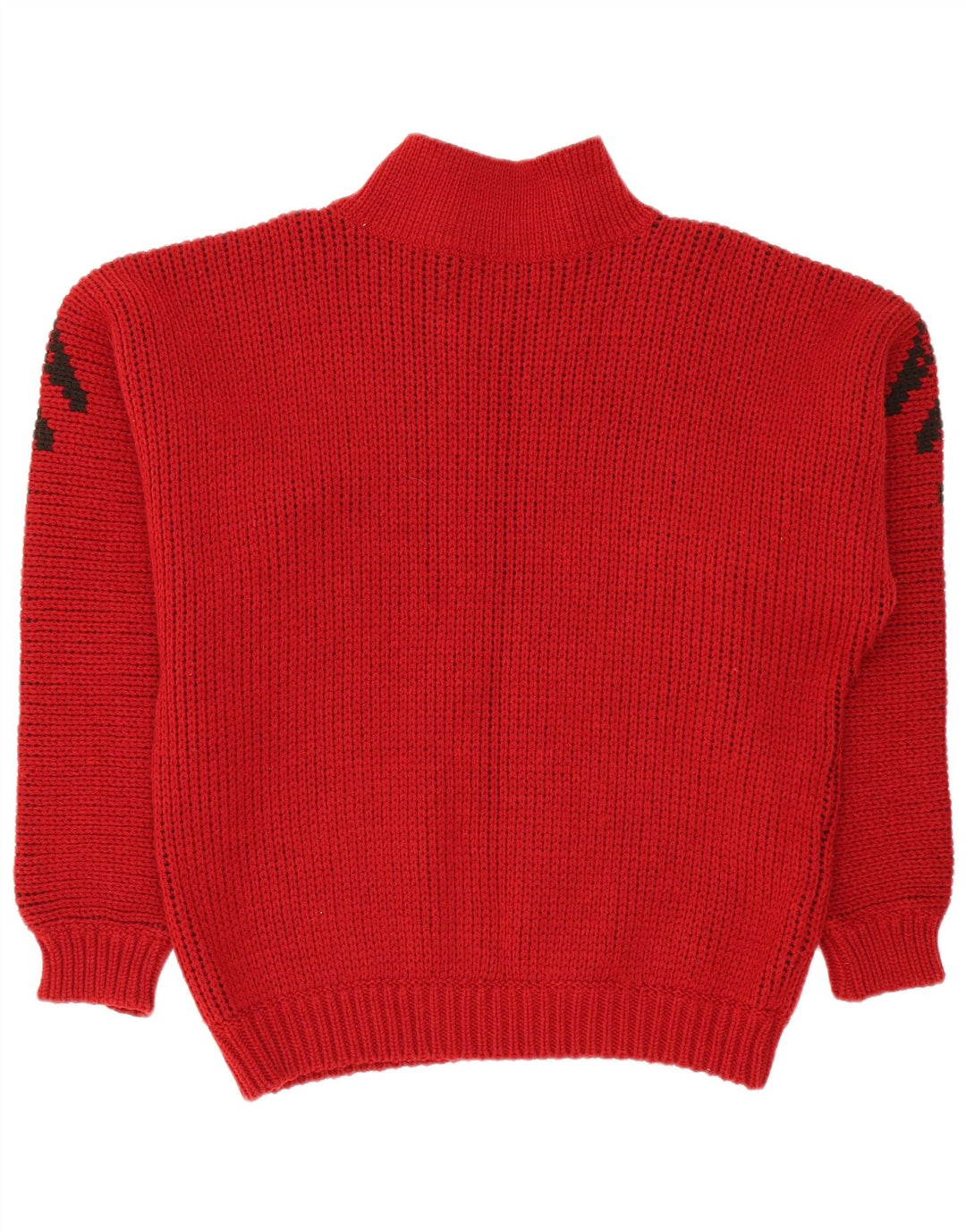 Lindbergh Mens Turtle Neck Jumper Sweater Large Red Geometric Wool