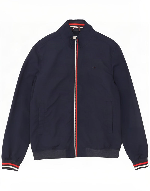 Tommy Hilfiger Mens Bomber Jacket UK 44 2XL Navy Blue Polyamide