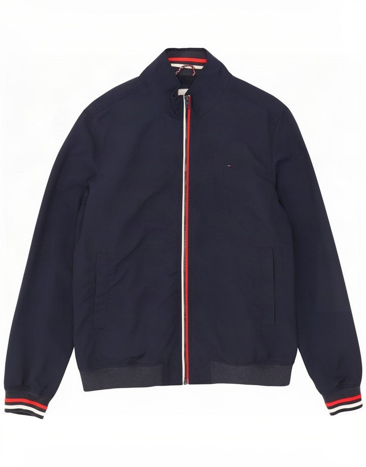 Tommy Hilfiger Mens Bomber Jacket UK 44 2XL Navy Blue Polyamide