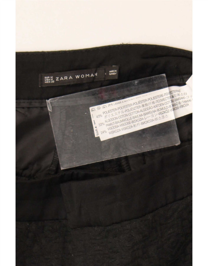 Женские узкие укороченные брюки Zara Medium W28 L25, полиэстер, черный в крапинку