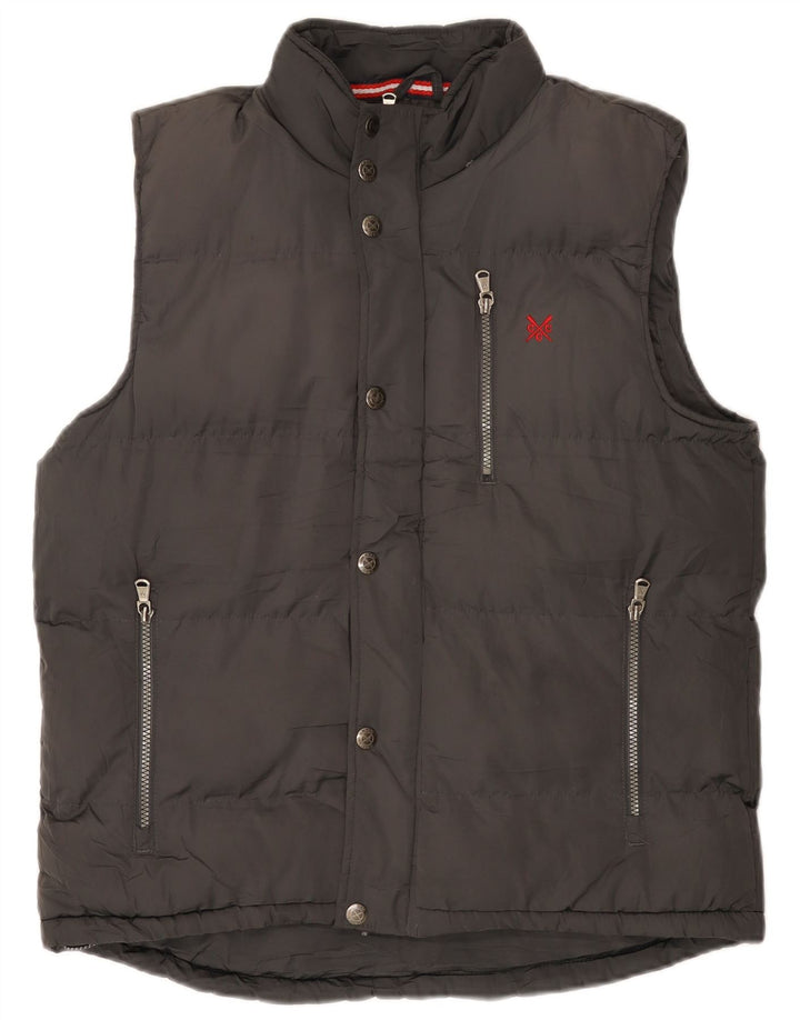 Crew Clothing Ανδρικά padded Gilet UK 38 Medium Grey Polyester