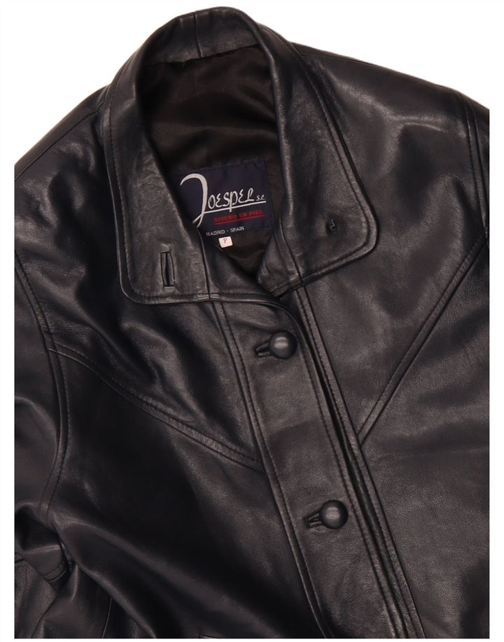 Vintage Womens Leather Jacket UK 14 Medium Black Leather