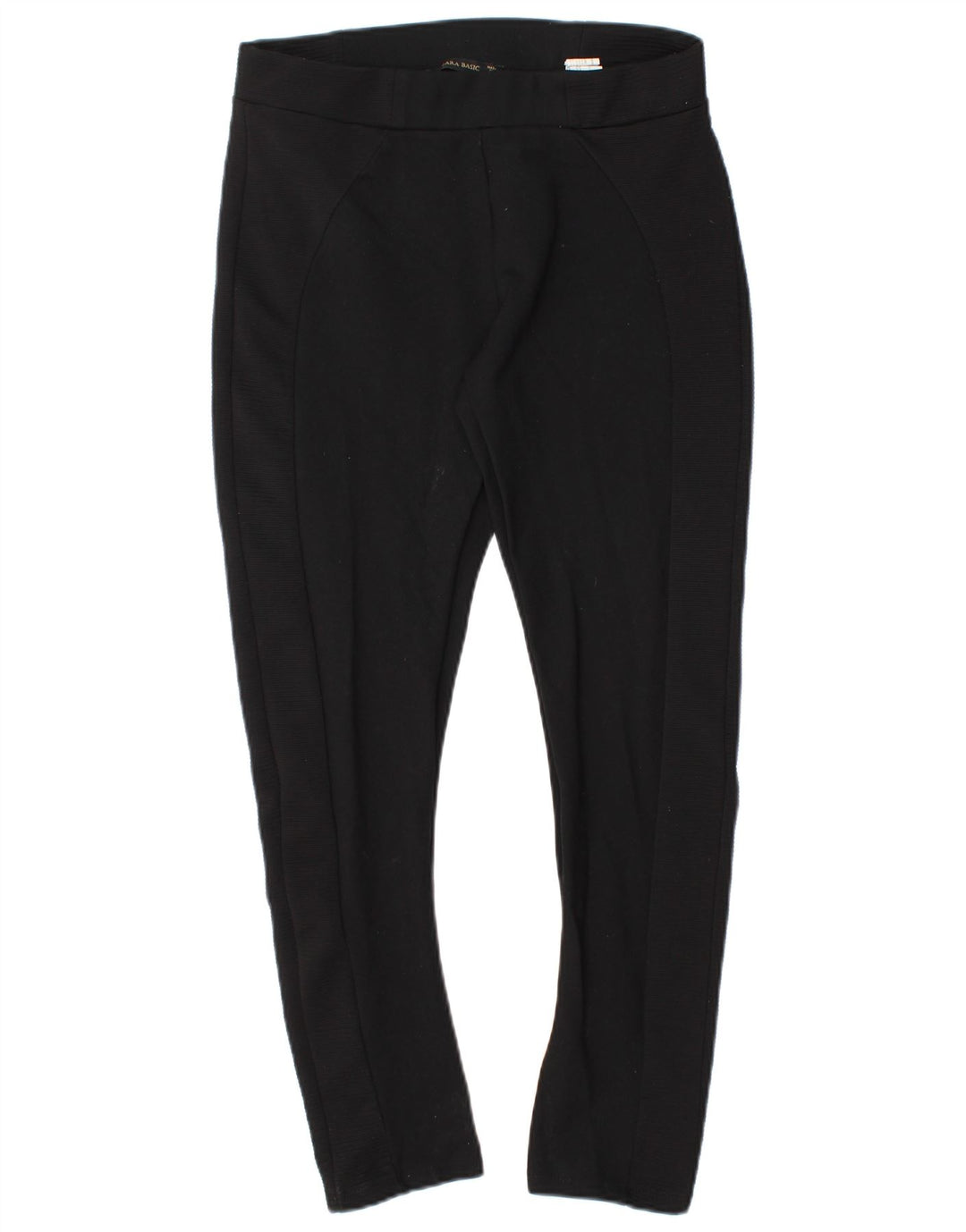 Zara Womens Leggings UK 14 Large Black Viscose